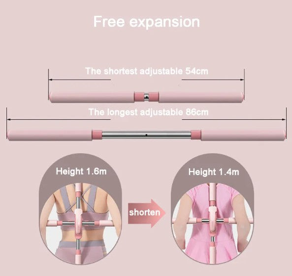 Adjustable Stainless Steel Yoga Posture Corrector Stick