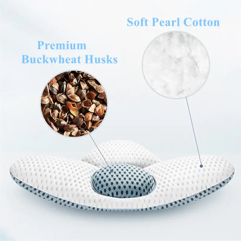 3D Buckwheat Sleep Pillow for Lumbar Support