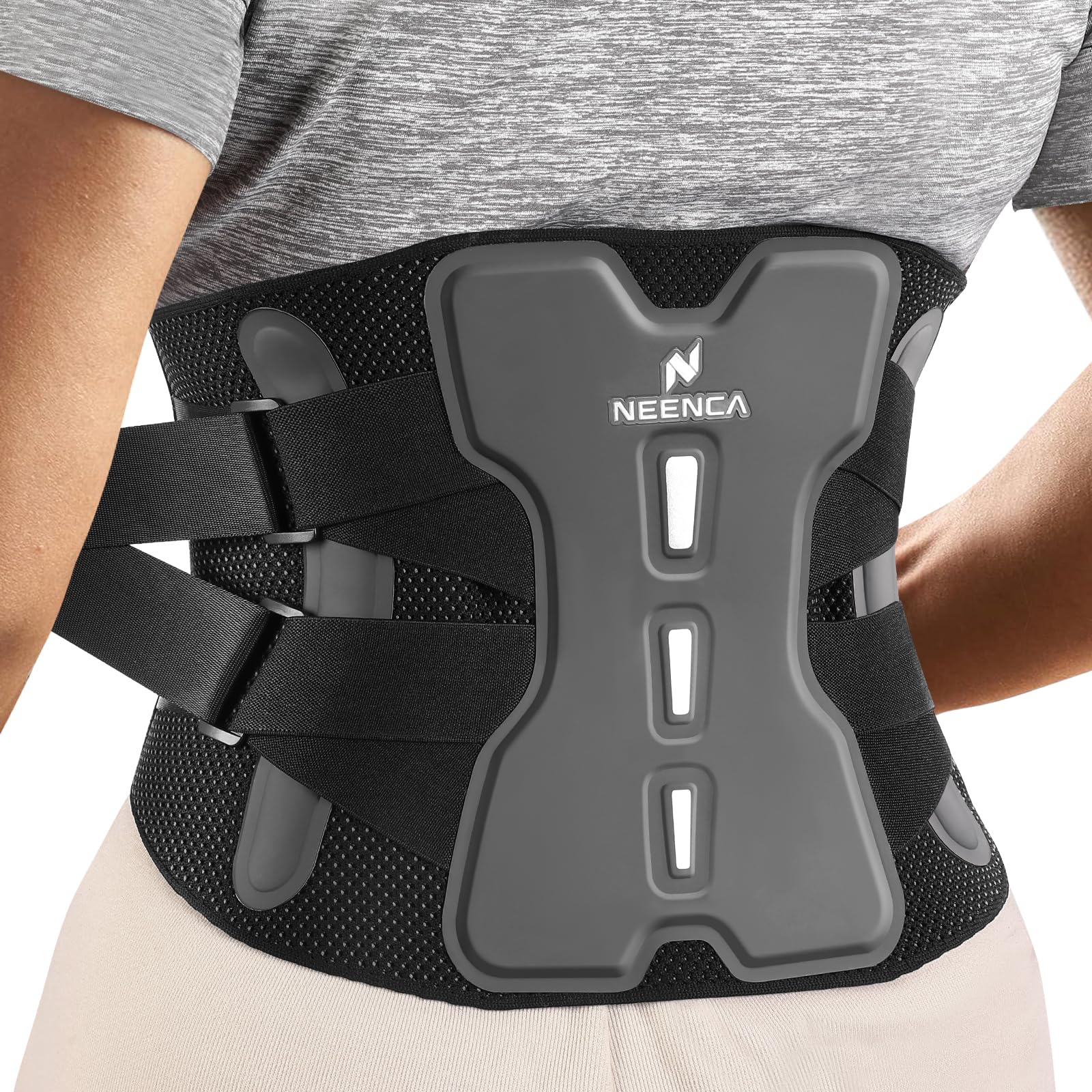 NEENCA Back Brace for Lower Back Pain Relief with Bionic Support System Adjustable Lumbar Support Belt for Men & Women with Lumbar Pad Soft Breathable Mesh for Herniated Disc Sciatica Scoliosis...