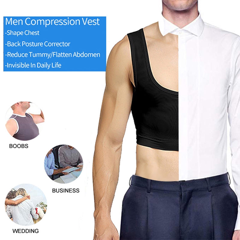 Men's Slimming Chest Trainer and Posture Corrector Top
