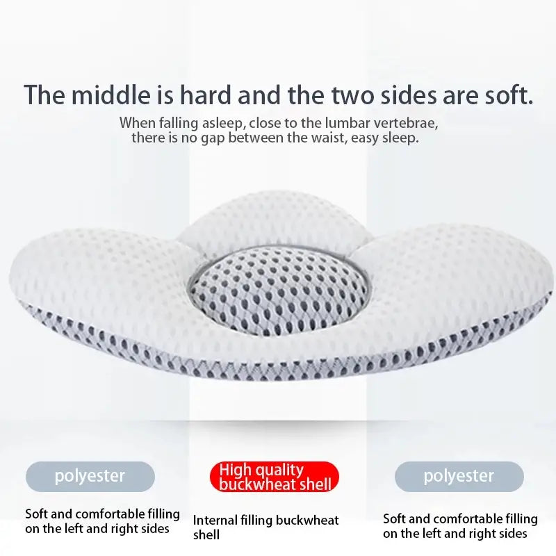 3D Buckwheat Sleep Pillow for Lumbar Support