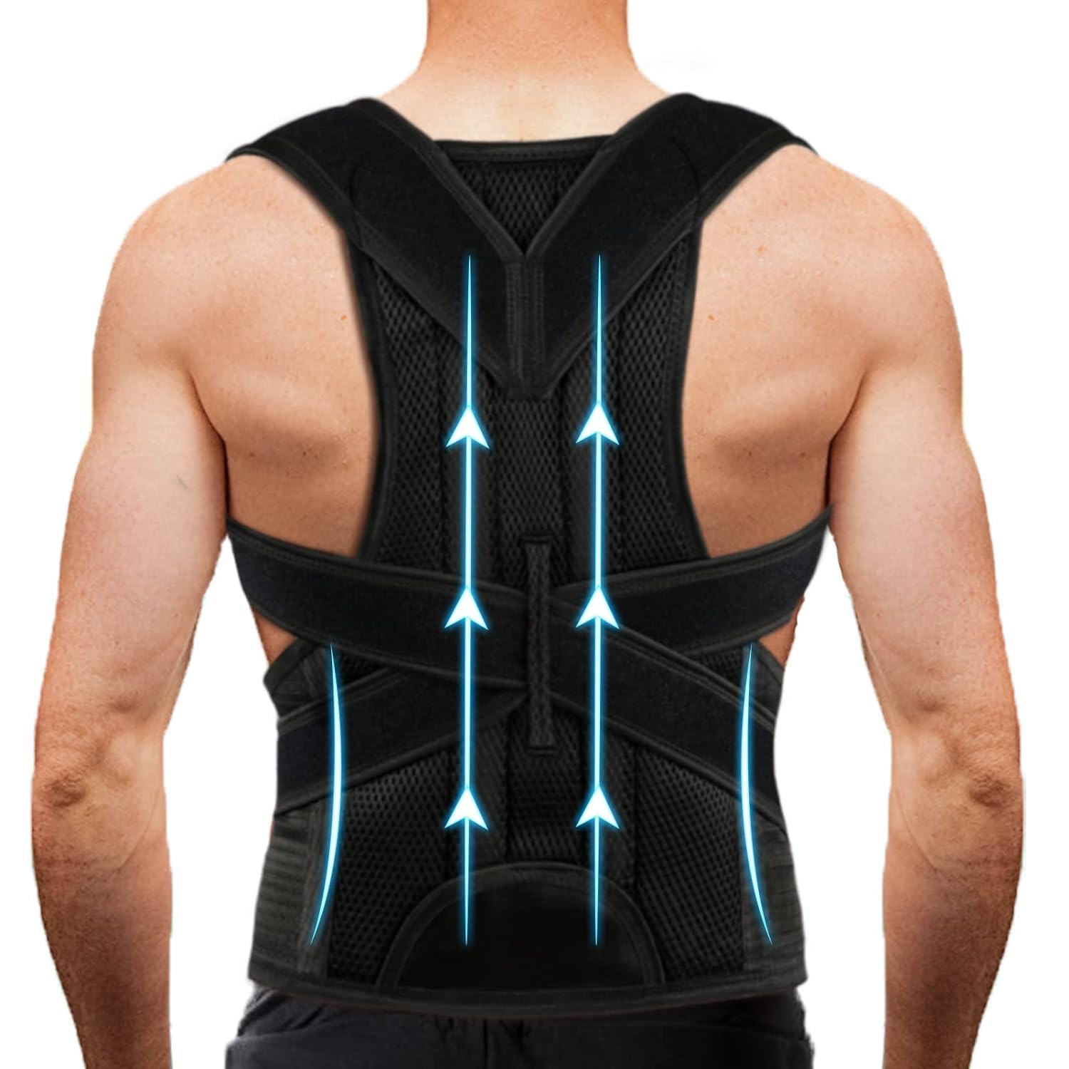 Back Brace Posture Corrector for Women Men -Adjustable and Breathable Support Scoliosis Back Brace for Waist Back and Shoulder Pain - Improve Back Posture for Body Correction and Lumbar Support XL(37"-42")